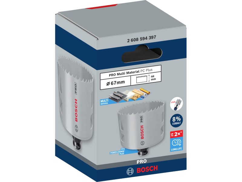 Žaga za izrezovanje lukenj PRO Multi Material PC Plus, 67mm, 2608594397